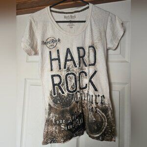 Hard Rock Cafe Vegas Tee - Vintage Cream and Black Medium
